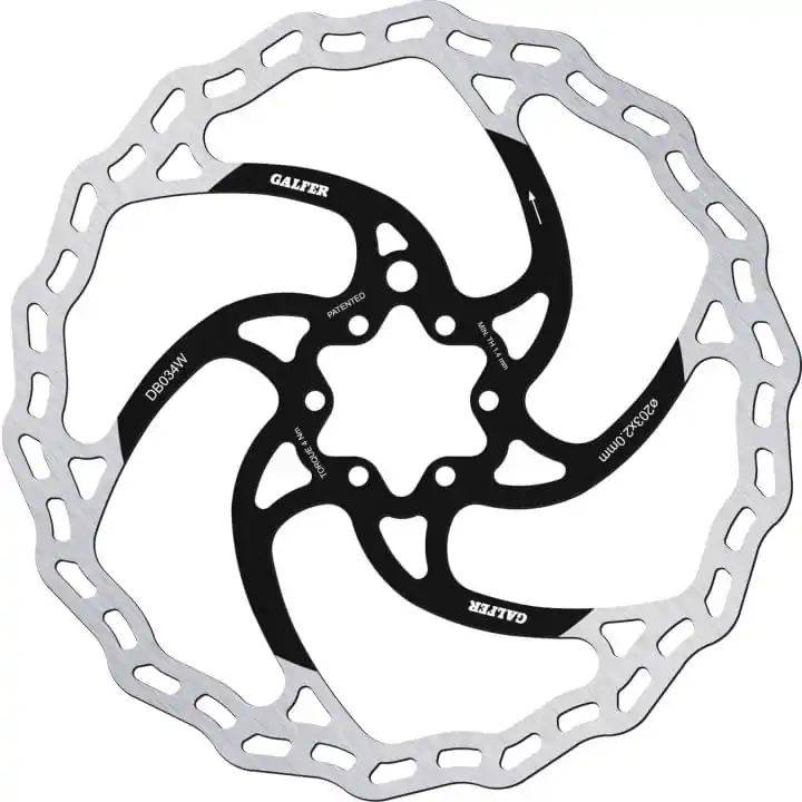 Disco Freno Galfer E-Bike Disc Wave 6 Tornillos 2mm Negro/Plata