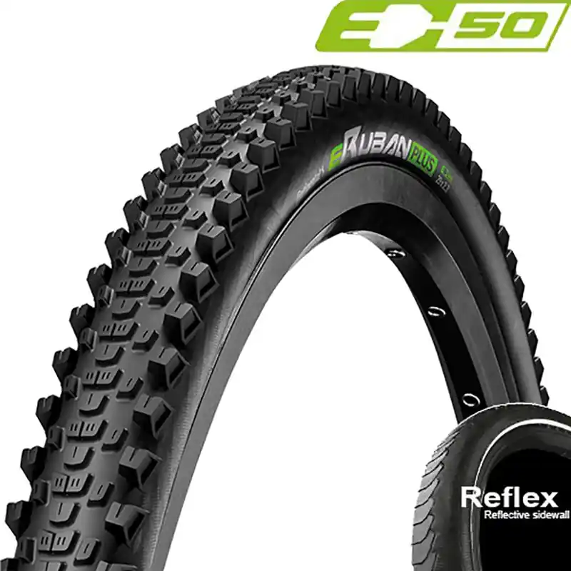 Cubierta Continental E-Ruban Plus Rigida Negro Reflectante