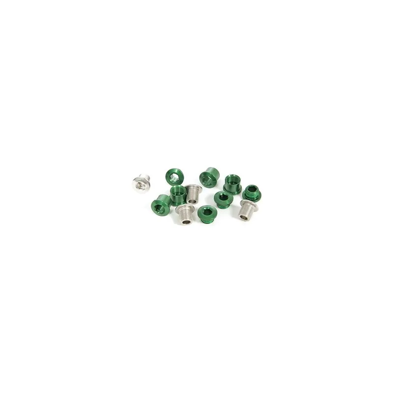 Kit tornillos platos aluminio Truvativ 3 platos 4 tornillos verde