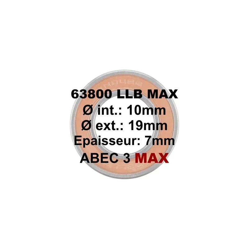 Rodamiento Enduro Abec 3 63800 LLU MAX 10x19x7mm