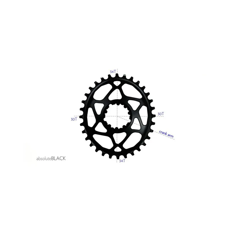 Plato ovalado Absolute Black Sram GXP Offset 6mm