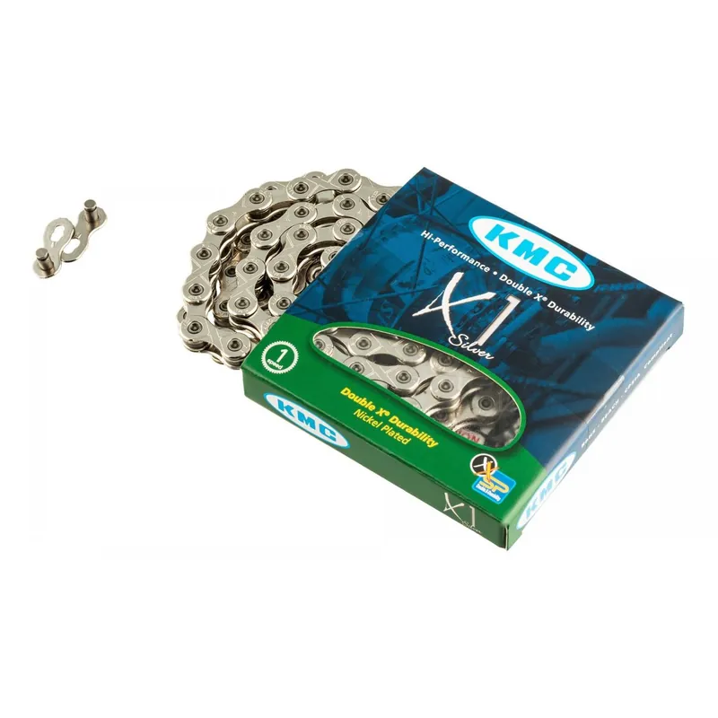 Cadena KMC X-1 NP Silver 110 eslabones 1 velocidad