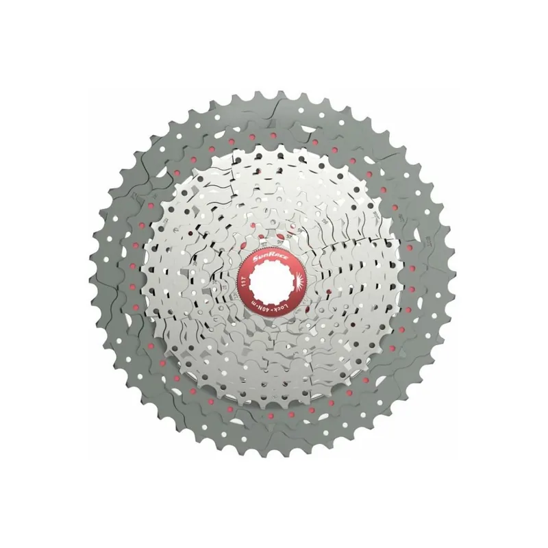 Cassette Sunrace 11-50 dientes de 12v color plata.