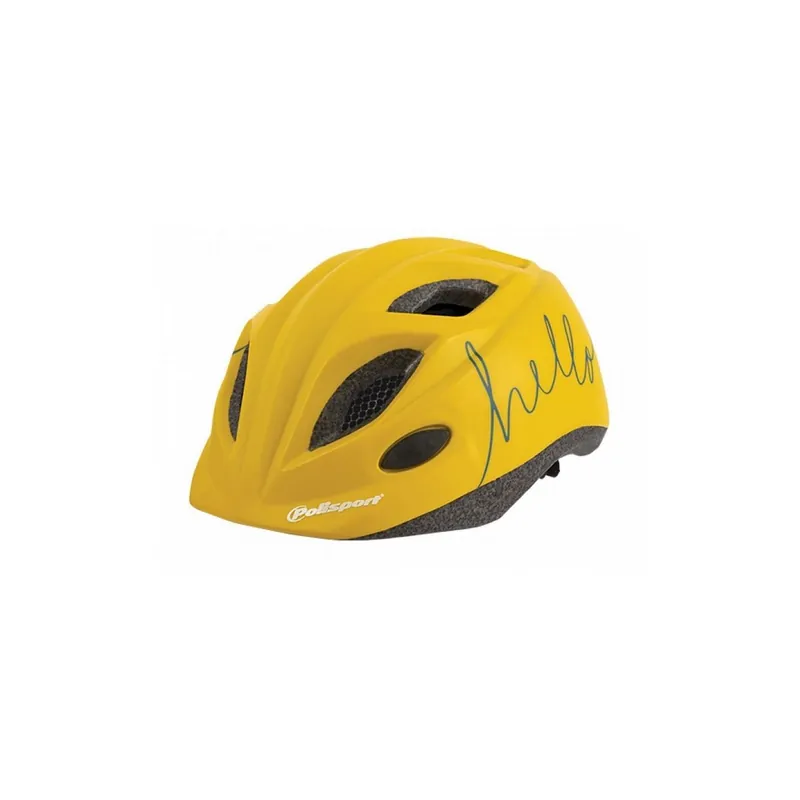 Casco infantil amarillo con bidón y portabidón Polisport 52-56cm