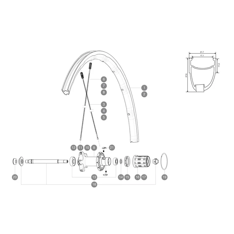 Radios Mavic Ksyrium Elite traseros