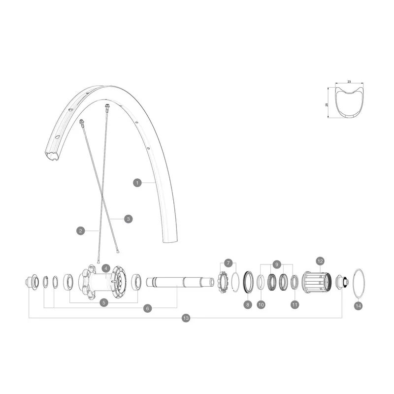 Radios Mavic Ksyrium Pro Carbon SL T trasera 1ud