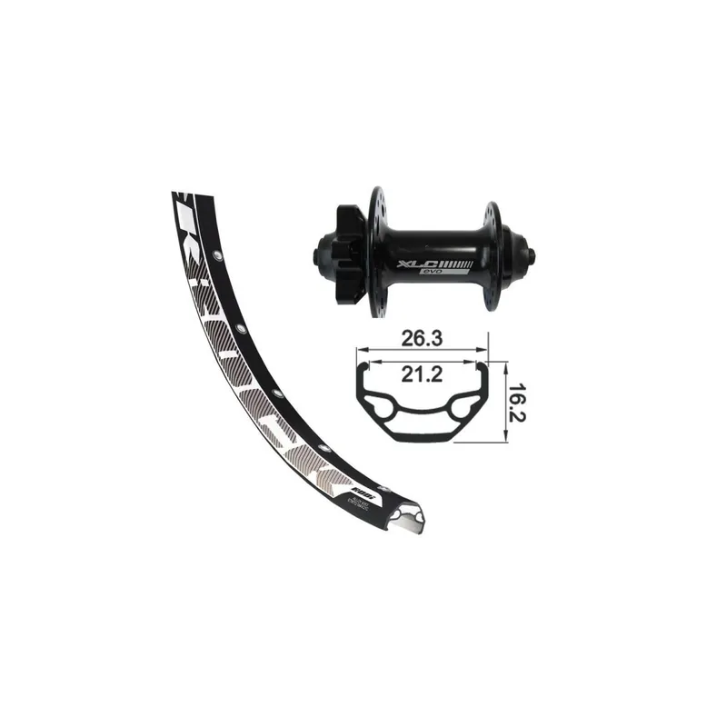 Rueda delantera XLC 27.5mm 9x100mm 6 agujeros