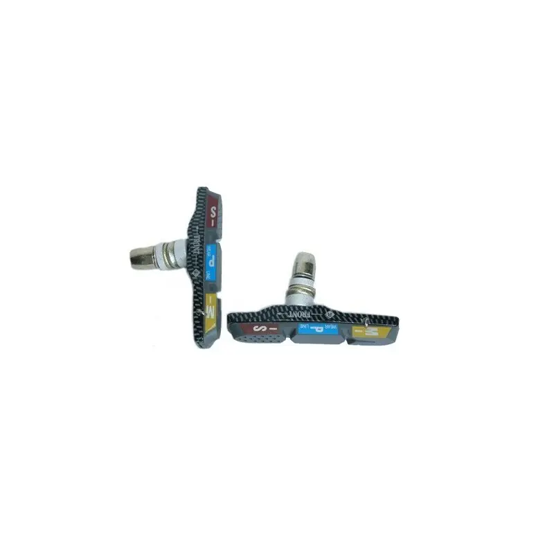PAR ZAPATAS FRENO V-BRAKE ROJO/AZUL/AMARILLO