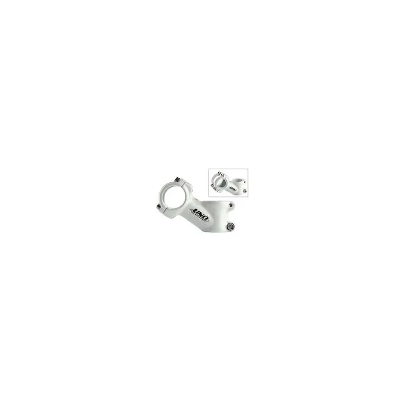 POTECIA ALUMINIO BLANCO "UNO" 28,6 MM MANILLAR 31,8 MM, 35 GRADOS