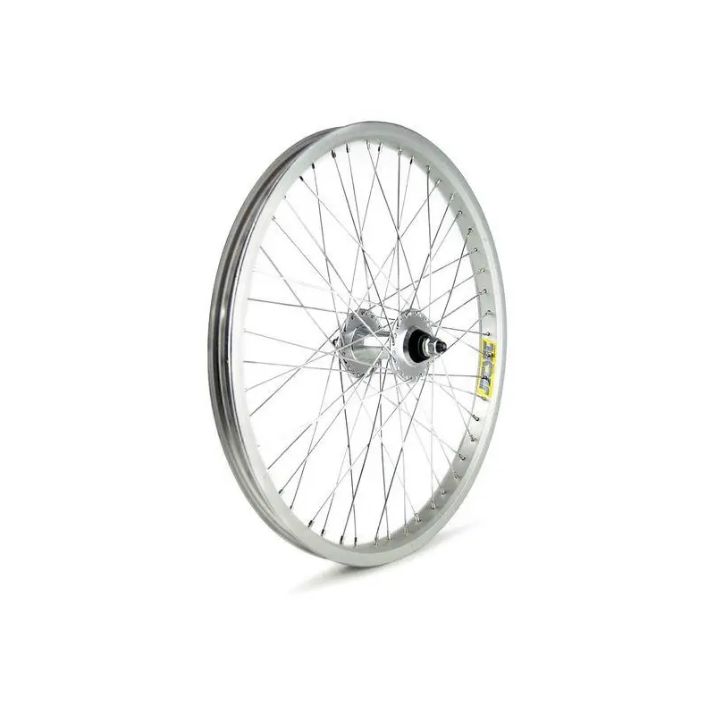 RUEDA 20" BMX DELANTERA FREE 48 RADIOS BUJE ALUMINIO EN PLATA