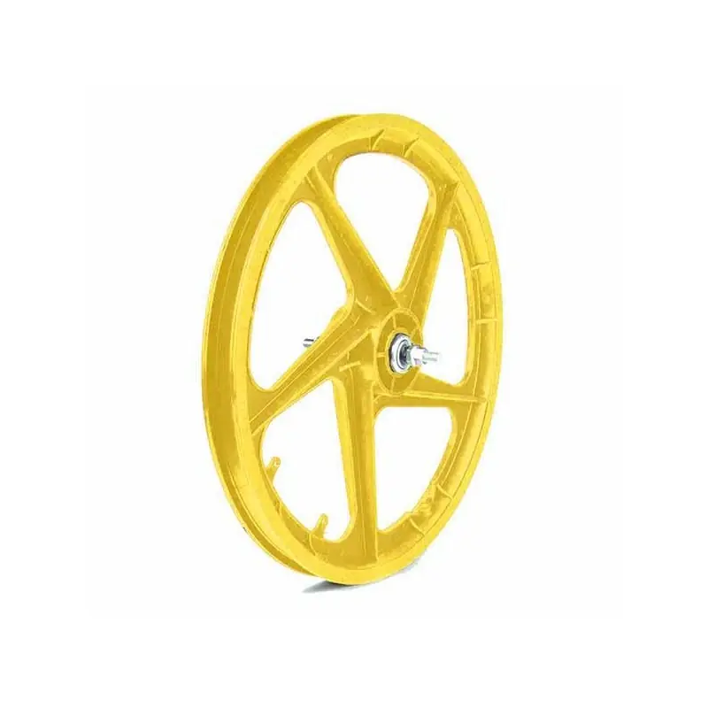RUEDA DELANTERA PLASTICO BMX, AMARILLA