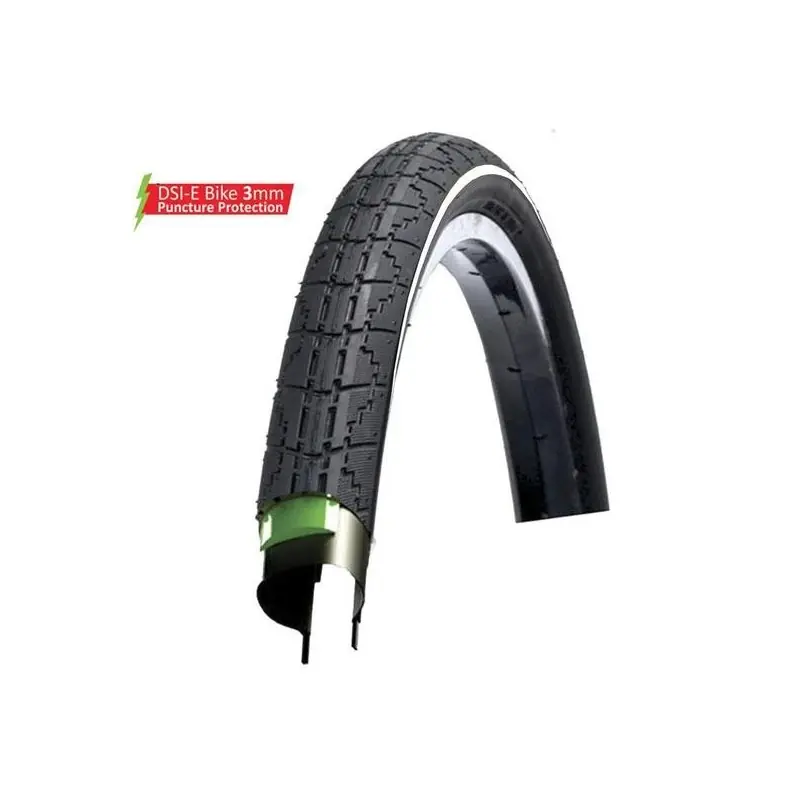 CUBIERTA 700X40C NEGRA "DSI" SRI-59 ANTIPINCHAZOS 3MM REFLEC