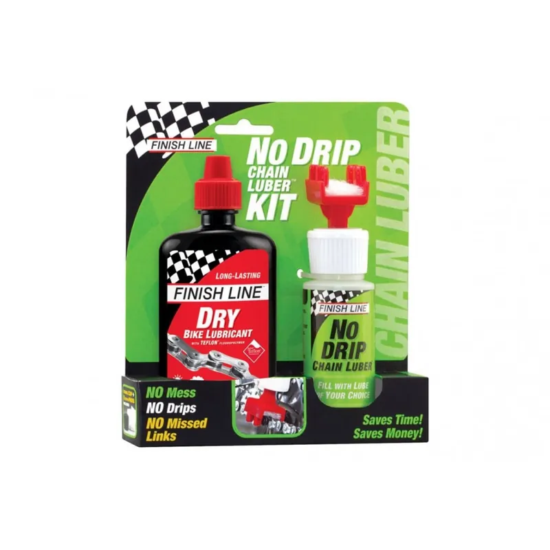 Kit Finish Line Aplicador Antigoteo + Lubricante Dry Teflon 4oz