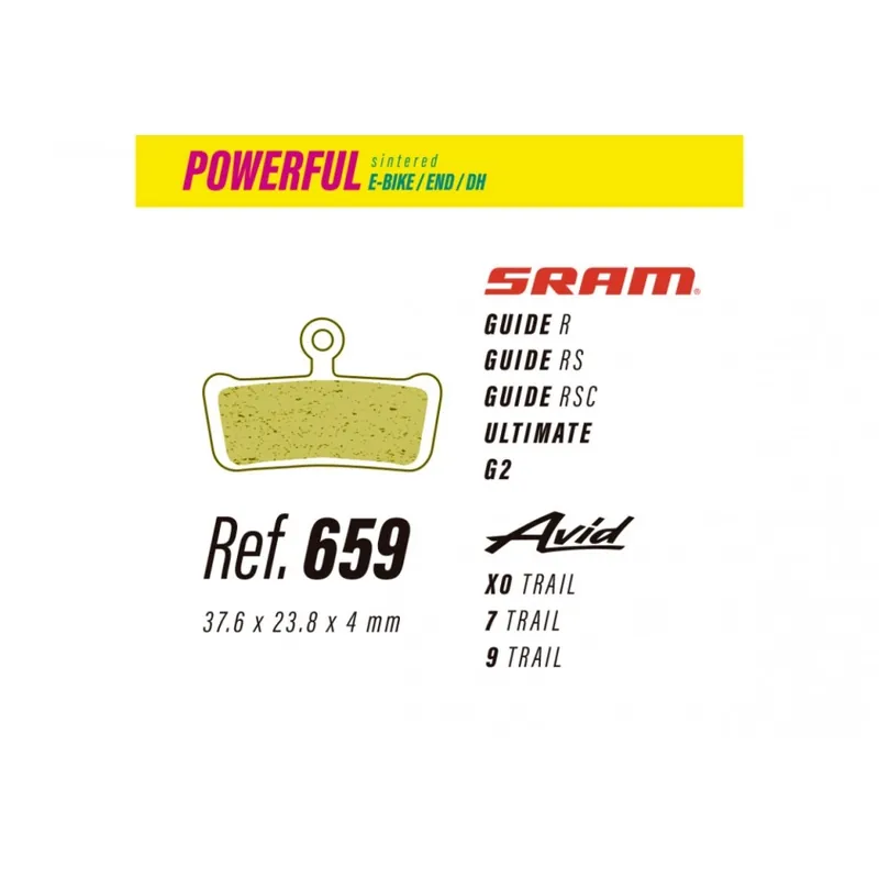 Pastillas Less Powerful Sram guide-ultimate-g2 / Avid x0-7-9