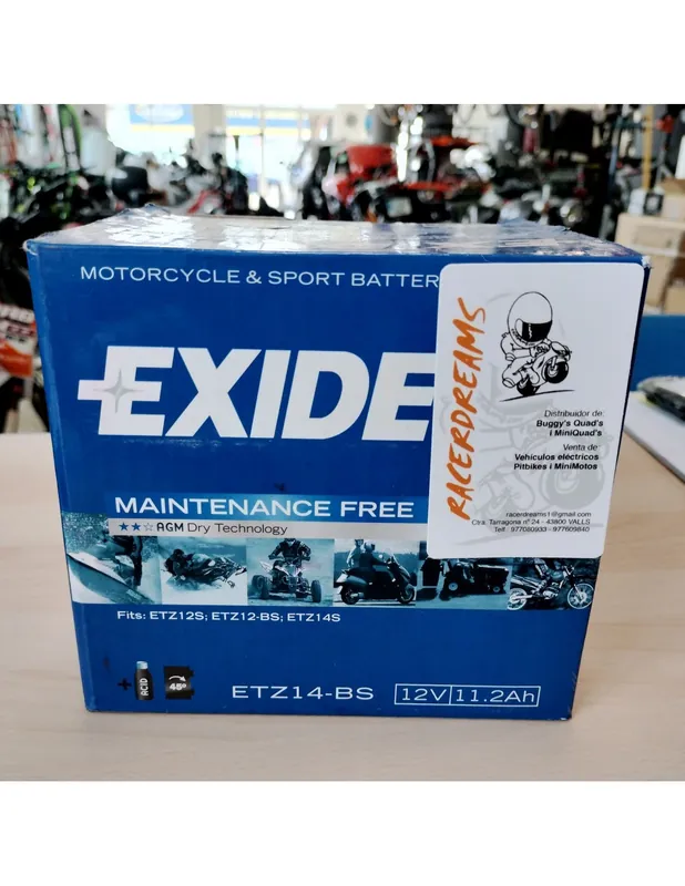 Batería de Moto Exide AGM ETZ14-BS 12V - 11.2Ah - 205A