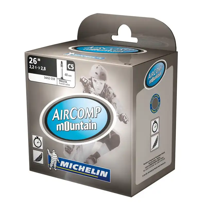 Cámara Michelin C5 Aircomp Mountain 26" 2.20-2.80 54/62-559, VP 40 mm